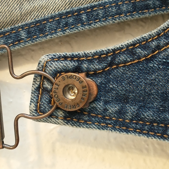 Free People Summer Sleeveless Denim Coverall Shorts Size 25 - Picture 4 of 8